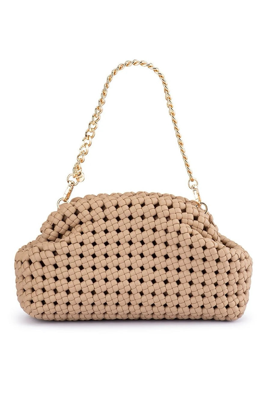 Everly Hand Woven Clutch - Natural